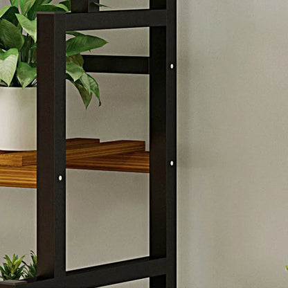 3 Tier Black Plant Stand With Hanging Basket Indoor Display Plant Rack Metal Shelves for Flower Pot Home Application Decor