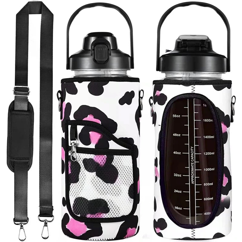 2L Water Bottle Cover Insulator Sleeve Bag Tumbler Bottle Case Bag With Strap Portable For Camping Outdoor Sports Drinkware Bag