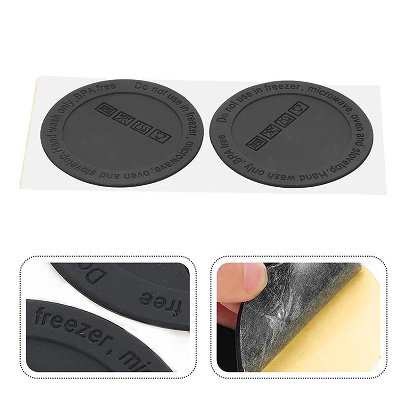 4Pcs Round Black Rubber Coaster Pad Self Adhesive Non-slip Protective Pads