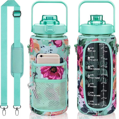 2L Water Bottle Cover Insulator Sleeve Bag Tumbler Bottle Case Bag With Strap Portable For Camping Outdoor Sports Drinkware Bag