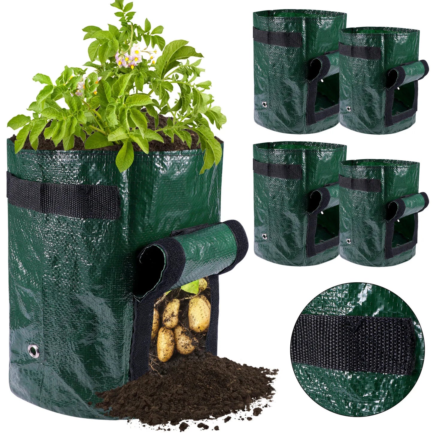 Potatoes Grow Bags 3/5/10 Gallon Gardening Plant Growing Bags for Potato Tomato Carrot & Other Vegetable Planter Container