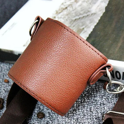 New Leather Tumbler Sleeve With Shoulder Strap