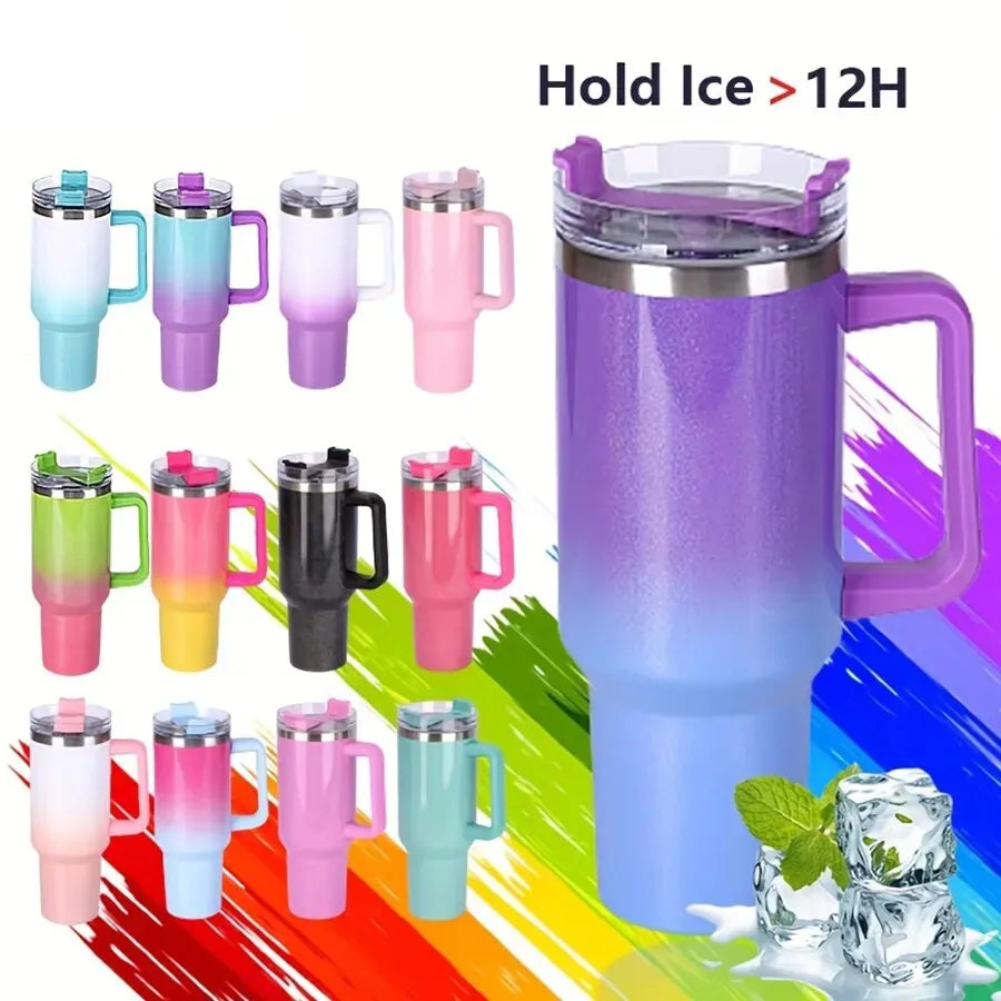 1pc Large Capacity Water Cup 304 Stainless Steel Double Layer Heat Preservation and Cold Preservation Cup Portable Car Car Cup