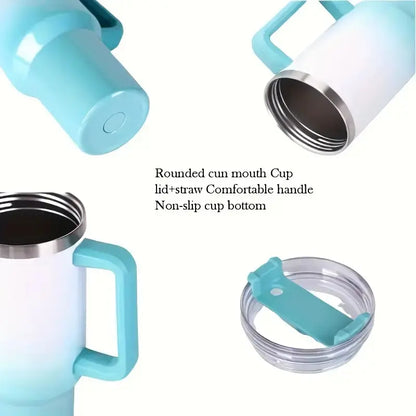 1pc Large Capacity Water Cup 304 Stainless Steel Double Layer Heat Preservation and Cold Preservation Cup Portable Car Car Cup