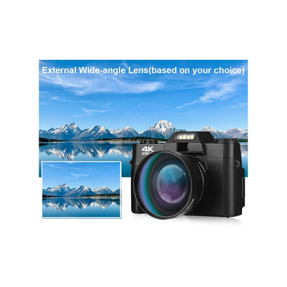 Digital Photography Camera 4K WIFI Web Cam Vintage Video Recorder 48MP Streaming Camcorder Camera with Wide Angle Lens