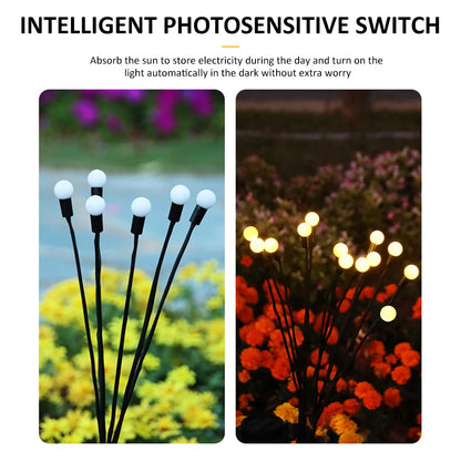 Solar LED Light Outdoor Waterproof Garden Sunlight Powered Landscape Lights Firefly Garden Lights Lawn Garden Decor Solar Light