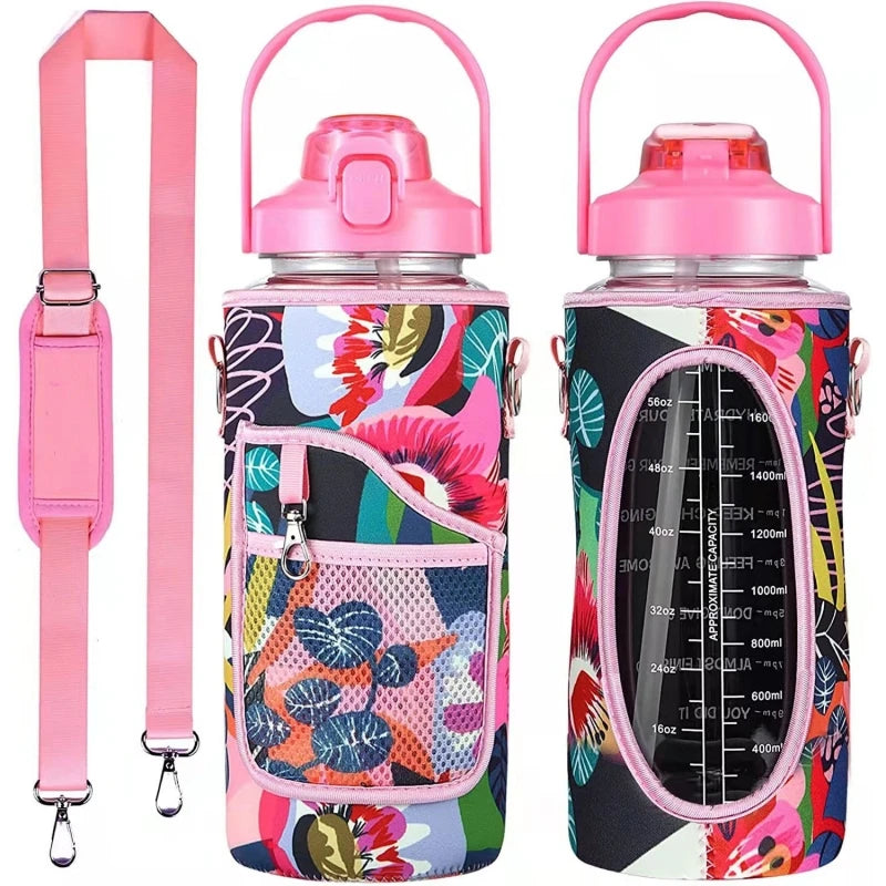 2L Water Bottle Cover Insulator Sleeve Bag Tumbler Bottle Case Bag With Strap Portable For Camping Outdoor Sports Drinkware Bag