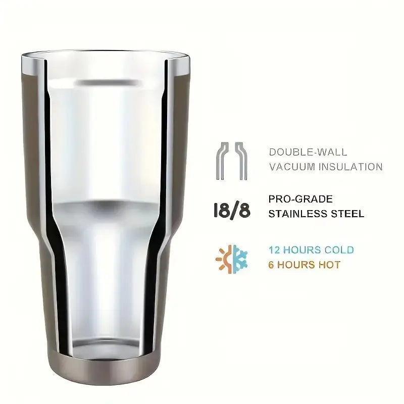 1pc Large Capacity Water Cup 304 Stainless Steel Double Layer Heat Preservation and Cold Preservation Cup Portable Car Car Cup