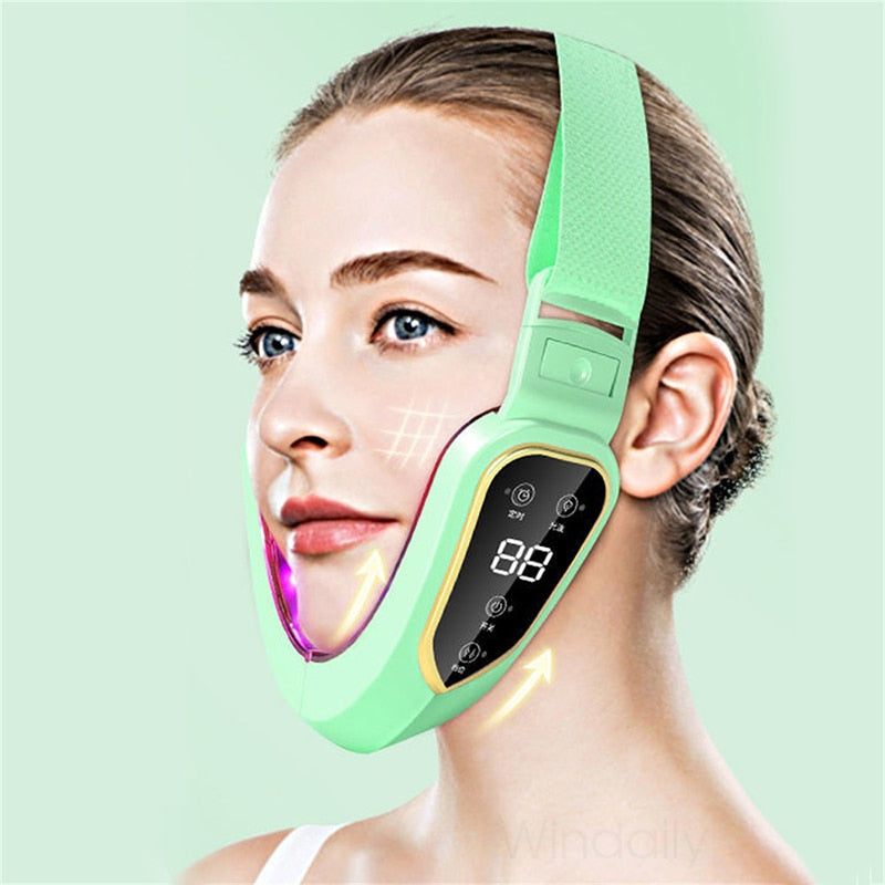 LED Photon Therapy Facial Lifting and Massaging Device