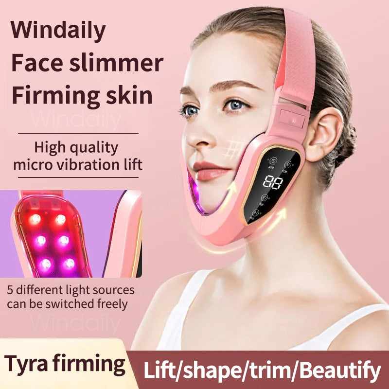 LED Photon Therapy Facial Lifting and Massaging Device